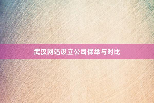 武汉网站设立公司保举与对比